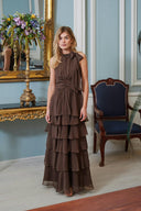 Marli Solid Chiffon Maxi Dress | Neo Noir