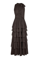 Marli Solid Chiffon Maxi Dress | Neo Noir