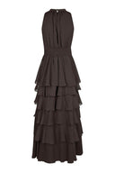 Marli Solid Chiffon Maxi Dress | Neo Noir