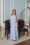 Marli Solid Chiffon Maxi Jurk