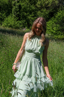 Marli Solid Chiffon Maxi Dress | Neo Noir