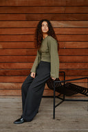 Paska Boxy Long Sleeve T-Shirt | Neo Noir