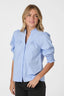 diana-gestreepte-blouse-light-blue-korte-mouwen-neo-noir-model-vooraanzicht-1