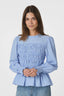 possa-twist-gestreepte-smock-blouse-light-blue-neo-noir-model-vooraanzicht-1