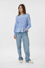 possa-twist-gestreepte-smock-blouse-light-blue-neo-noir-model-vooraanzicht-2