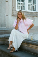 Etta Soft Striped Rhinestone Blouse | Neo Noir