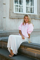 Etta Soft Striped Rhinestone Blouse | Neo Noir