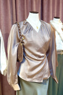 Caprina Satin Wrap Blouse | Neo Noir