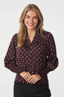 camisa-dot-blouse-burgundy-neo-noir-model-vooraanzicht-1