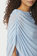 Cottuna Drapy Mesh Blouse | Neo Noir