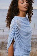 Cottuna Drapy Mesh Blouse | Neo Noir