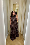 Marli Polka Dot Maxi Chiffon Dress ⏐Neo Noir