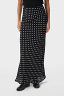 viso-crepe-polka-dot-rok-zwart-neo-noir-modelfoto-vooraanzicht-2