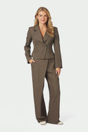 Calina Structure Wrap Pantalon Geklede Broek | Neo Noir