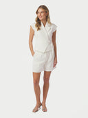 Salima Ramie Wrap Vest | Neo Noir