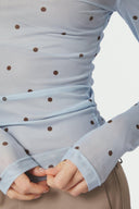 Ella Space Polka Dot Mesh Blouse | Neo Noir