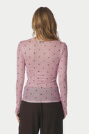 Ella Space Polka Dot Mesh Blouse | Neo Noir