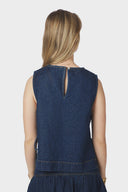 Svetlana Denim Jeans Mouwloze Top | Neo Noir