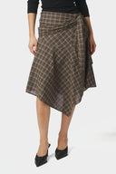 Sabella Geruite Midi Rok | Neo Noir