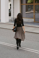 Sabella Geruite Midi Rok | Neo Noir