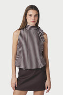 Veda Gestreepte Mouwloze Top | Neo Noir