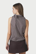 Veda Gestreepte Mouwloze Top | Neo Noir