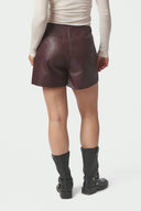 Elayne Faux Leather Nepleren Mini Broekrok | Neo Noir