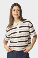 Vennera Gestreepte Polo Top | Neo Noir