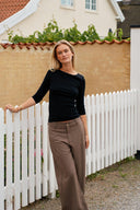 Essiall Gestreepte Pinstripe Krijtstreep Geklede Pantalon Broek | Neo Noir