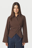 Fenli Overslag Geruite Small Check Hemd Blouse | Neo Noir