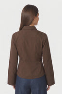 Fenli Overslag Geruite Small Check Hemd Blouse | Neo Noir