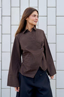Fenli Overslag Geruite Small Check Hemd Blouse | Neo Noir