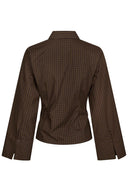 Fenli Overslag Geruite Small Check Hemd Blouse | Neo Noir