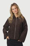Titan Faux Suede Nepleren Korte Jas | Neo Noir