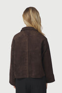 Titan Faux Suede Nepleren Korte Jas | Neo Noir