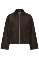 Titan Faux Suede Nepleren Korte Jas | Neo Noir