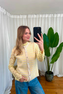 Annelien Striped Knitted Sleeveless Tank Cardigan