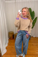 Annie Gestreepte Gebreide Trui