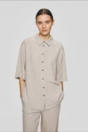 viana-ginia-hemd-blouse-sand-melange-msch-copenhagen-modelfoto-vooraanzicht-2