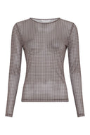 Janie Illenora Geruite Mesh Top | MSCH Copenhagen