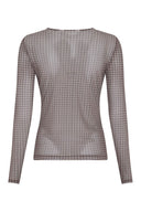 Janie Illenora Geruite Mesh Top | MSCH Copenhagen