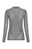 Janie Illenora Geruite Col Mesh Top | MSCH Copenhagen