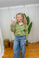 Astrid Gestreepte Gebreide Cardigan