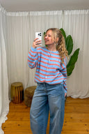 Astrid Gestreepte Gebreide Cardigan