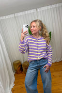 Astrid Gestreepte Gebreide Cardigan