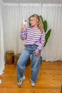 Astrid Gestreepte Gebreide Cardigan