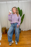 Astrid Gestreepte Gebreide Cardigan