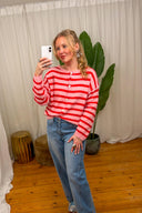 Astrid Gestreepte Gebreide Cardigan