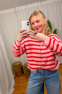 Astrid Gestreepte Gebreide Cardigan