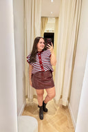 fire-nepleren-mini-rok-suncoo-paris-prune-bordeaux-spiegelfoto-vooraanzicht-4